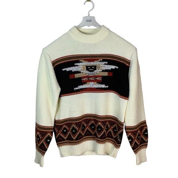 Silton California Sweater Oversized Southwestern Thunderbird Knit Casual Size XL
